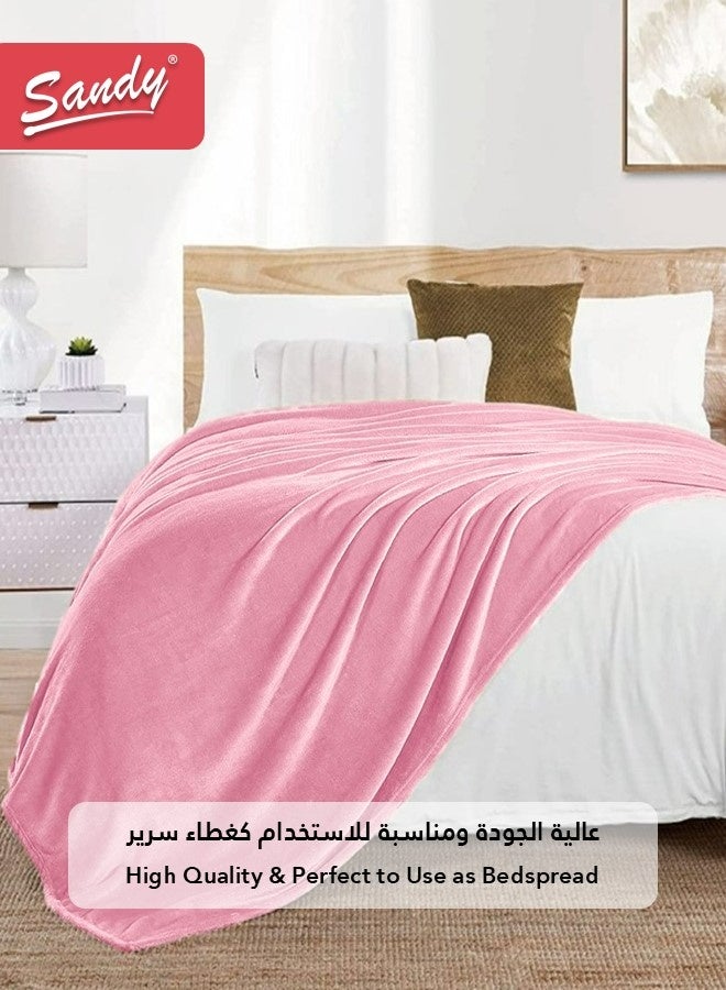 ساندي بطانية ساندي الناعمة, مخملية عالية الجودة ومريحة, مقاس مفرد 170×220 سم, ناعمة ودافئة بوزن مثالي, مناسبة للسرير, الاريكة, الكرسي وديكور المنزل, زهري - Image 4